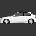 White Modern Compact Car With Sleek Exterior Design Alloy Wheels And Blue Headlights Front View
