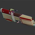 Vintage Red And White Streamlined Car Design With Leather Seat And Futuristic Body