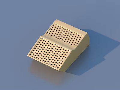 Beige Perforated Vent Grille With Grid Pattern For Air Flow System 3d model