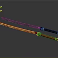 Modern Weapon Sword Featuring Black Gold Scabbard And Brown Handle Design