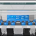 Modern Control Room With Multiple Monitoring Screens World Map And Data Charts