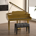 Musical Instrument Modern Piano 3d model