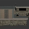 Stone Bridge Architectural Structure With Railing And Paved Connecting Design