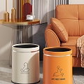 Light Luxury Trash Can Two-Person Sofa 3d model