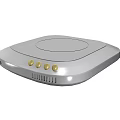 Gray Tabletop Household Appliance With Circular Top And Golden Buttons
