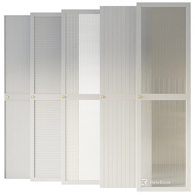 Modern Aluminum Frame Sliding Doors With Glass Panels For Space Partition 3d model 