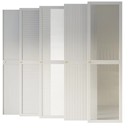 Modern Aluminum Frame Sliding Doors With Glass Panels For Space Partition 3d model