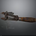 Rusty Metal Pliers With Wooden Handle And Vintage Tool Structure