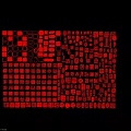 Red And Black Abstract Art Background With Various Squares And Circles Patterns 3d model