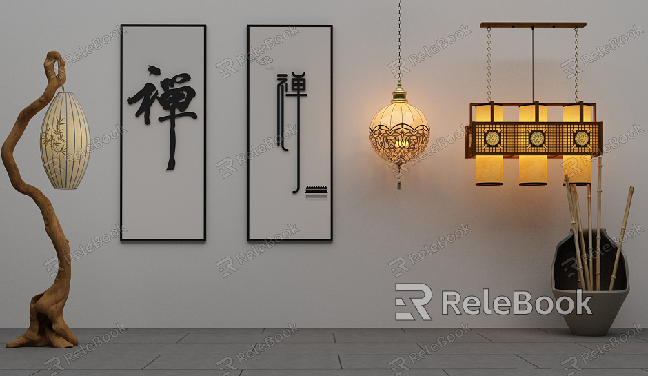 New Chinese-style lamps and lanterns combination lamps model