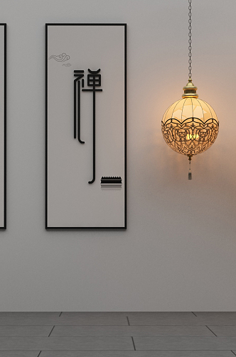 New Chinese-style lamps and lanterns combination lamps 3d model