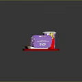 Fast Food Commercial Equipment Including Red Tray Purple Cup Fries Chicken Nugget And Sauce Containers