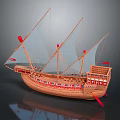 Modern Sailing Cartoon Sailing Small Sailing 3d model