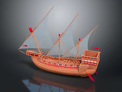 Modern Sailing Cartoon Sailing Small Sailing 3d model