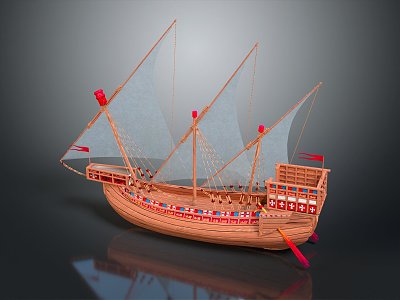 Modern Sailing Cartoon Sailing Small Sailing 3d model