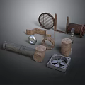 Industrial Machinery Equipment Components Including Metal Pipes Grille Fan And Rings