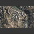 3D Mountainous Terrain Model Featuring Undulating Valleys And Various Colors