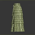 Green Layered Skirt With White Patterns And Waist Tie Fashionable Women's Clothing For Casual Wear