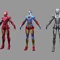 Game Movie Characters With Three Different Colored Sci Fi Superhero Armor Designs