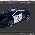 Modern Police Car with Roof Mounted Lights White And Black Exterior POLICE Branding On Side