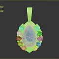 Elegant Gold Teardrop Blue Gemstone Pendant With Surrounding White Pearls