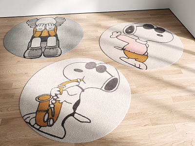 Modern Round Carpet Round Cartoon Carpet model