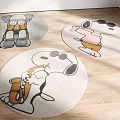 Modern Round Carpet Round Cartoon Carpet 3d model