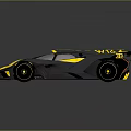 Yellow and Silver Sports Car with Sleek Modern Design Shiny Exterior and Rear Spoiler