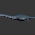 3D Rendered Blue Aquatic Dinosaur Model With Long Neck And Flippers