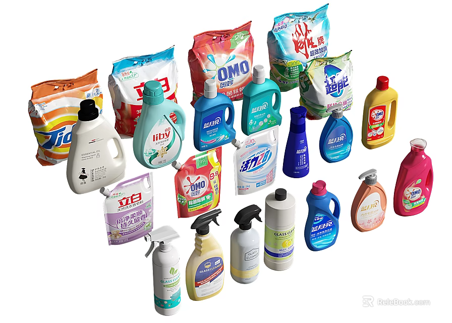 Assorted Perfume And Cosmetic Products With Various Brand Bottles And Packaging 3d model 