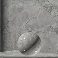 Elegant Marble Sphere Decorative Component Against Natural Textured Marble Wall