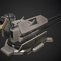 Twin Barrel Weapon System With Mechanical Base And Advanced Military Design 3d model