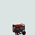 Portable Industrial Red Generator With Black Frame Wheels And Control Panel
