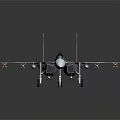 Detailed Gray Fighter Jet Model With Red Markings And Landing Gear