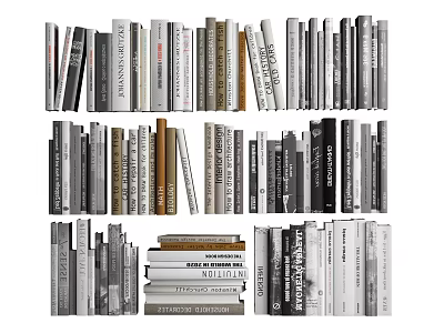 Assorted Books And Magazines Stacked With Various Sizes And Colorful Covers 3d model
