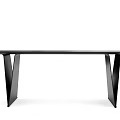 Sleek Black Modern Dining Table With Geometric Legs And Minimalist Smooth Surface 3d model
