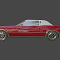 Red Classic Car With White Roof And Vintage Chrome Grille Design