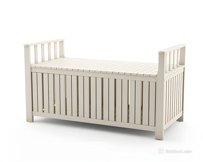 Classic White Wooden Baby Crib With Simple Design And Safe Railings 3d model 