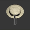 Fashionable Wide Brim Straw Hat With Black Ribbon For Summer Outdoor Activities