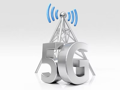 5G Signal Tower With High Speed Wireless Communication Technology 3d model