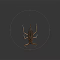 Brown Water Scorpion With Long Legs And Tail On Dark Background