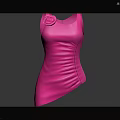 Stylish Pink Sleeveless Top With Ruched Design And Flower Decoration For Women