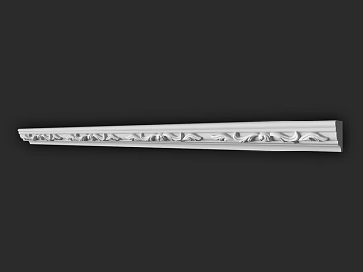 Elegant White Carved Molding With Intricate Patterns For Interior Decoration 3d model