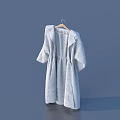 Light Gray Long Coat Hanging On Hanger Against Simple Background