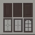 Various Wooden Door Panel Designs With Carved Patterns And Glass Inserts 3d model