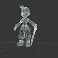 Young Boy Game Movie Character With White Shirt Black Pants And Blue Sword