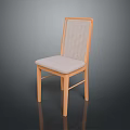 Wooden Single Chair With Woven Backrest And Padded Seat Modern Design