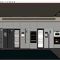 Modern Kitchen With Built in Appliances Refrigerator Wine Cooler Oven And Glass Cabinets