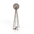 Vintage Windmill Model With Tripod Stand And Small Animal Figure