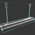 Modern Grille Light With Two Lamp Heads And Metal Long Strip Design